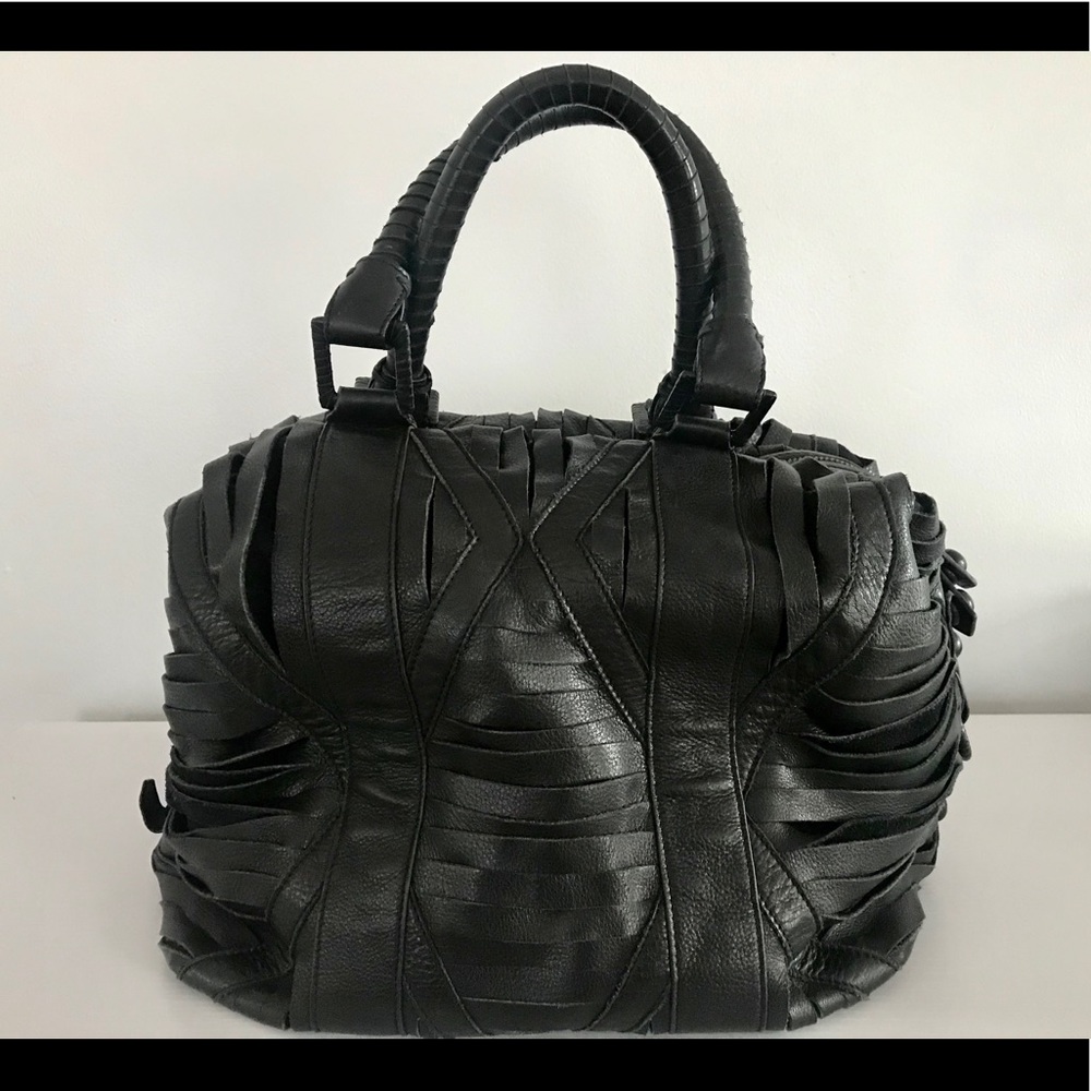 L.a.m.b. Stripped Bowler Bag